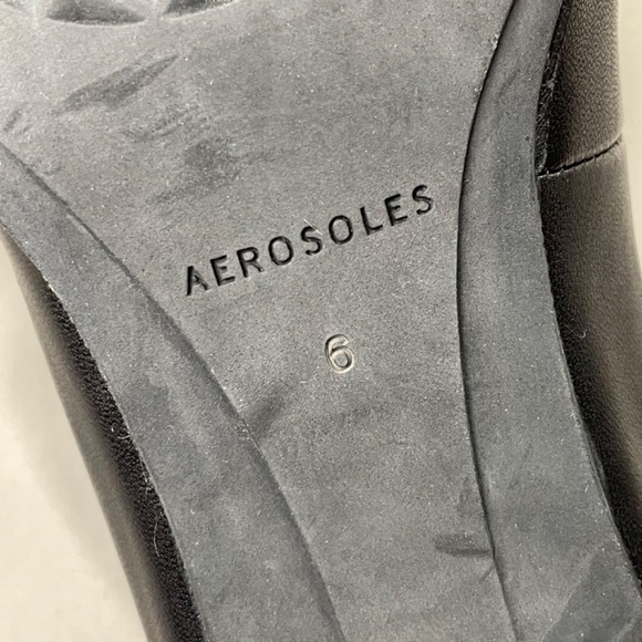 NEW Aerosoles Shoes Womens 6 black purple leather Alae block heels - Picture 9 of 12